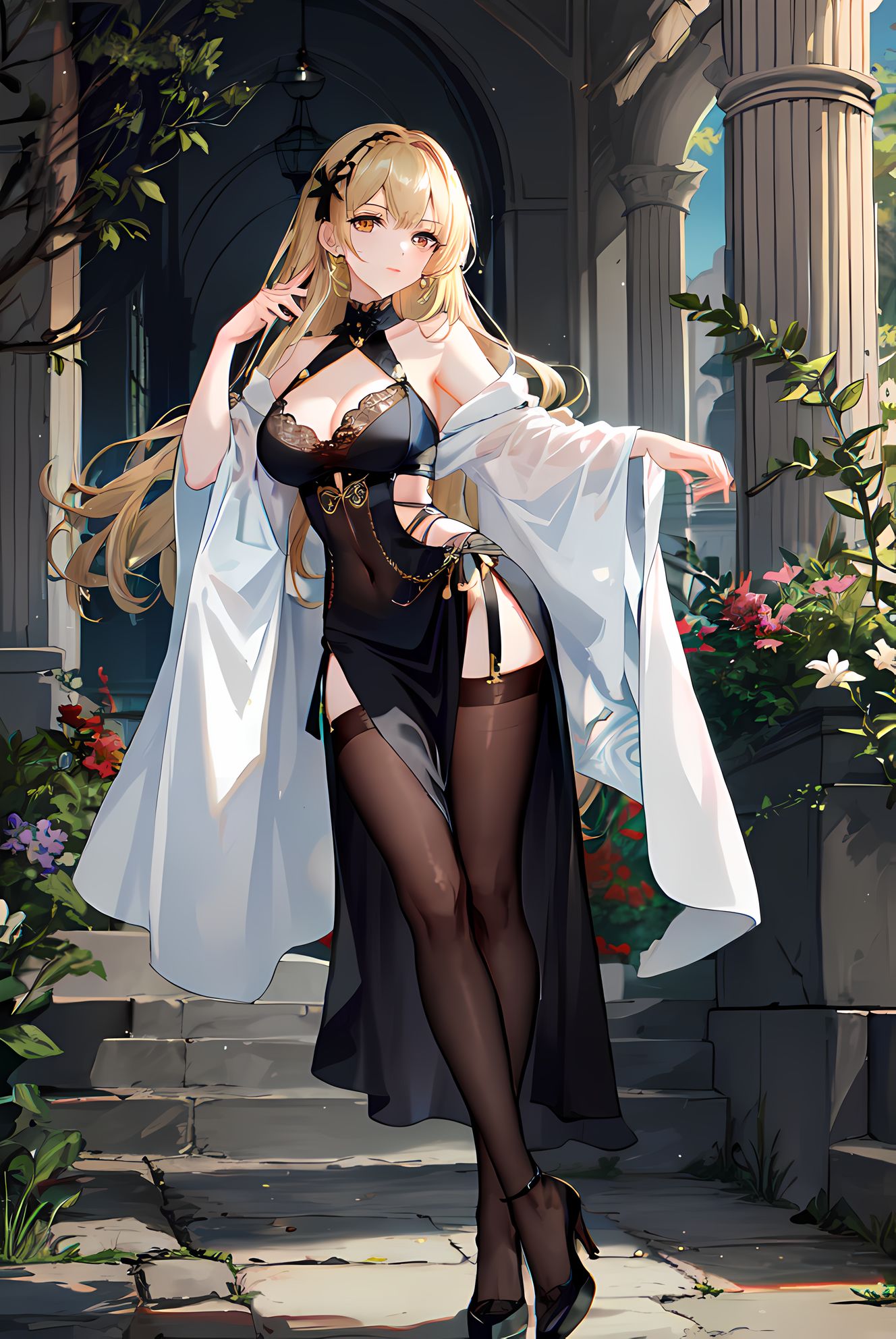 竹林美少女，独立自信。插画图片壁纸