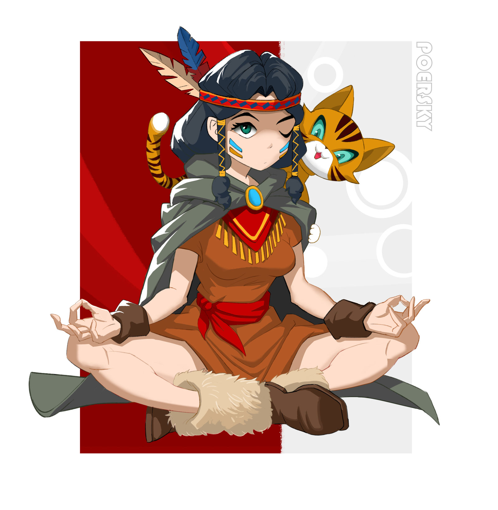 少女和猫