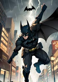 夜晚的蝙蝠侠插画图片壁纸