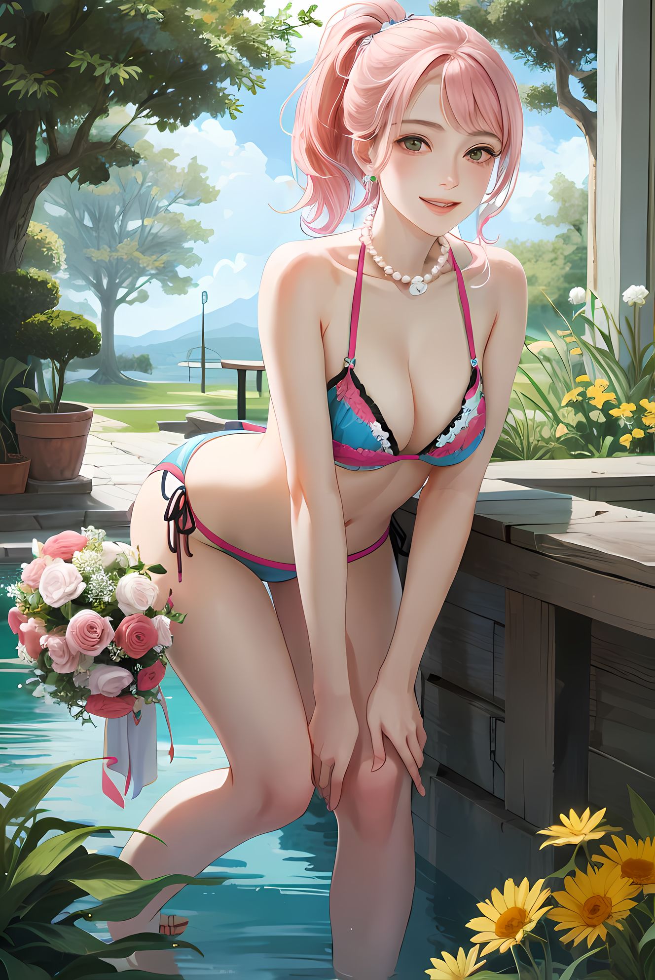 花海美人插画图片壁纸