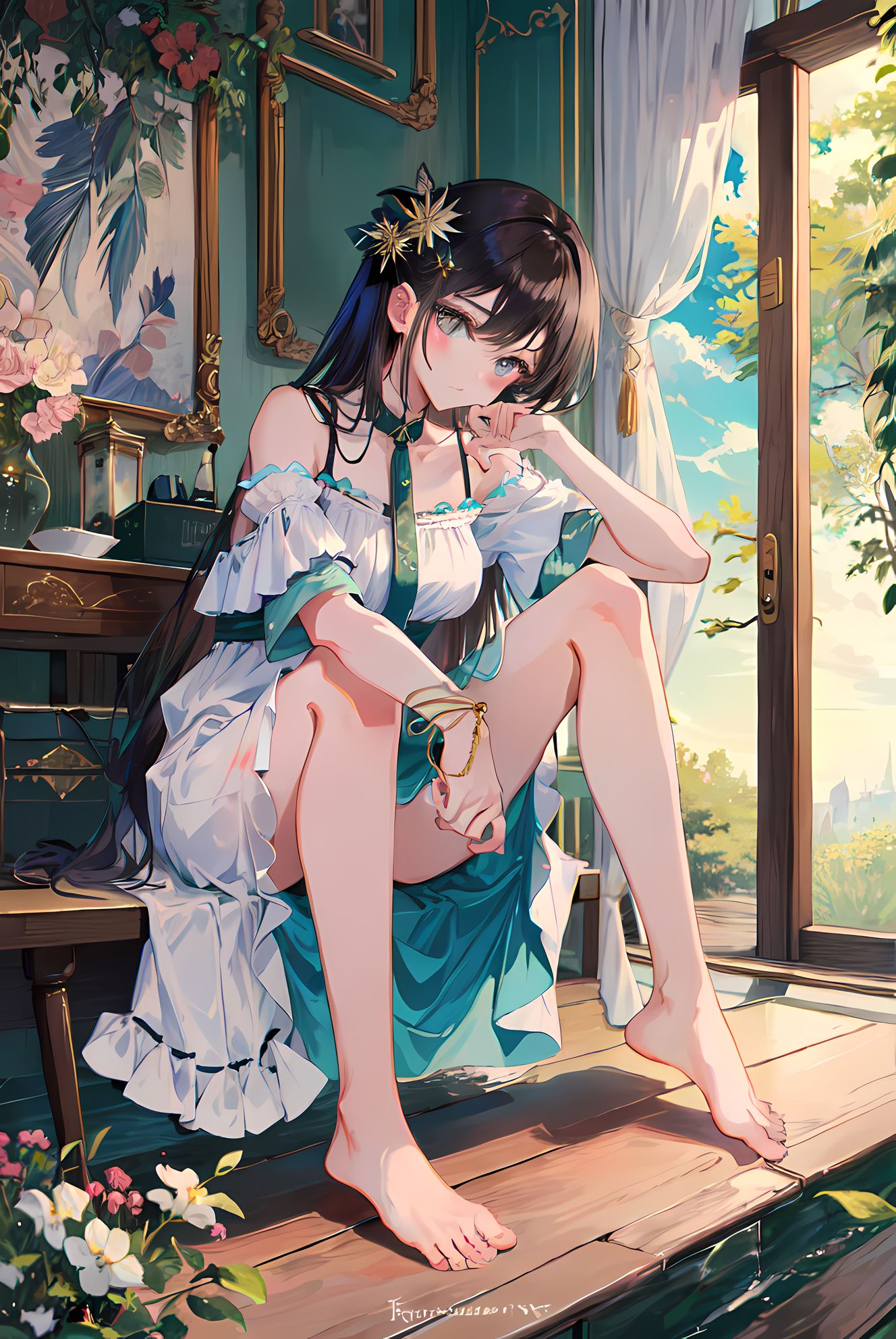 AI生成-少女光腿
