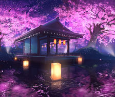 夜桜-风景背景