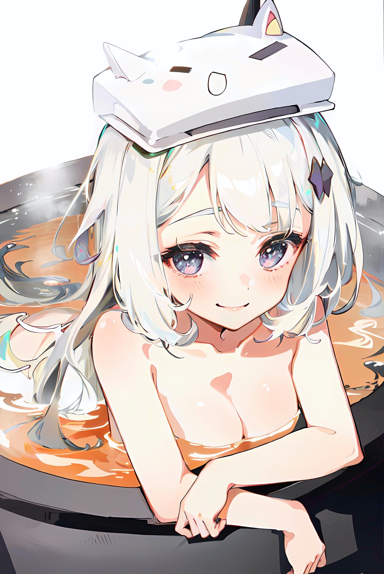 二次元美少女洗澡秀插画图片壁纸