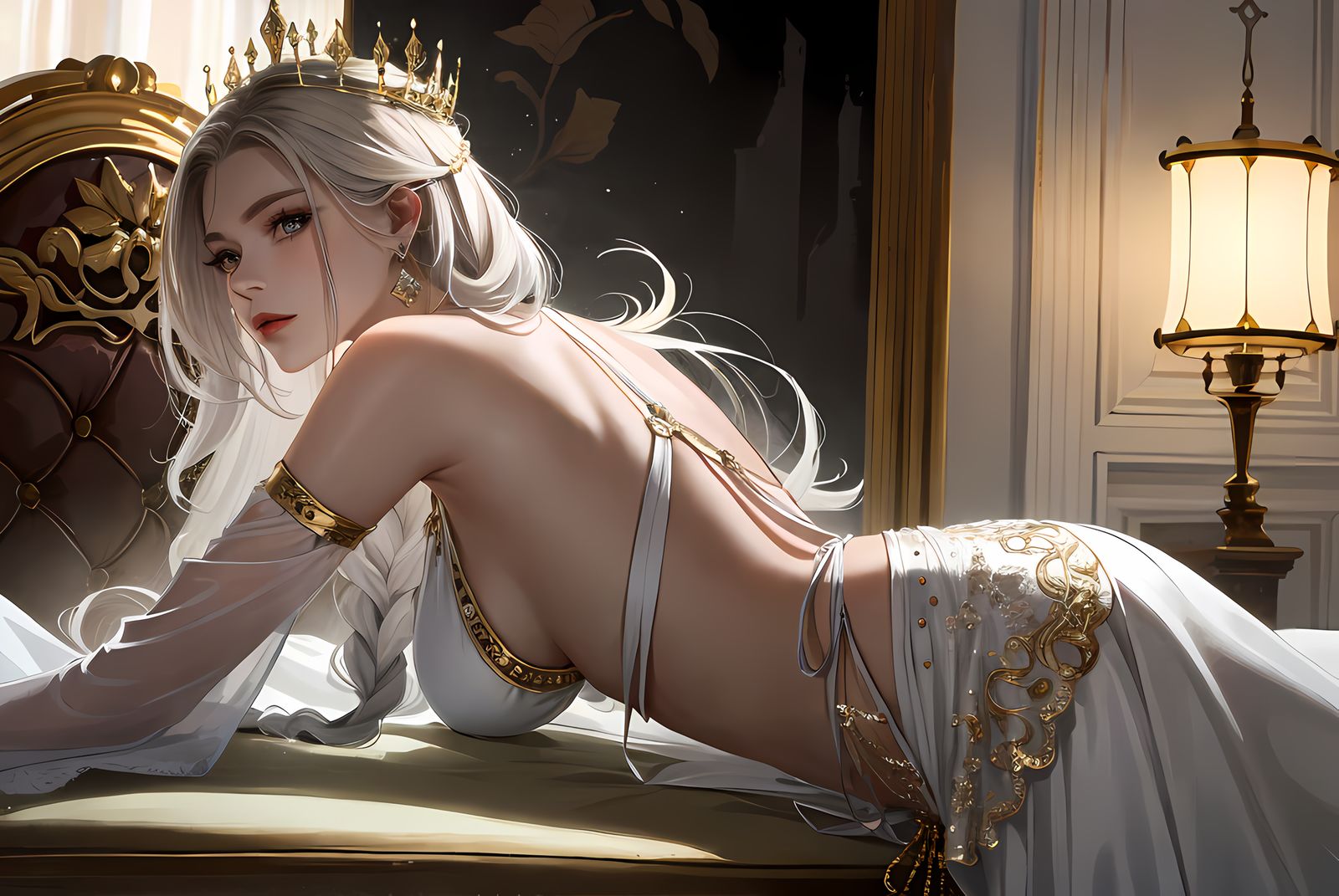 璀璨夜色下的二次元美少女插画图片壁纸