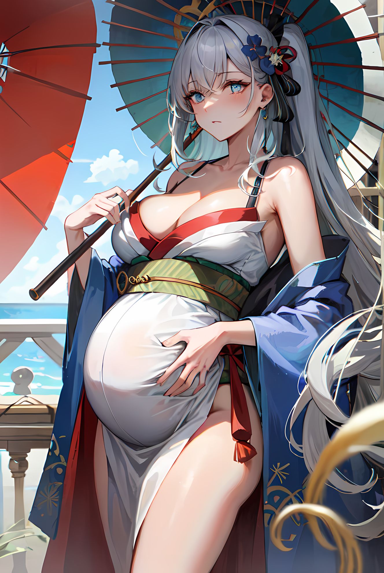 彩色伞下，美少女来袭头像同人高清图