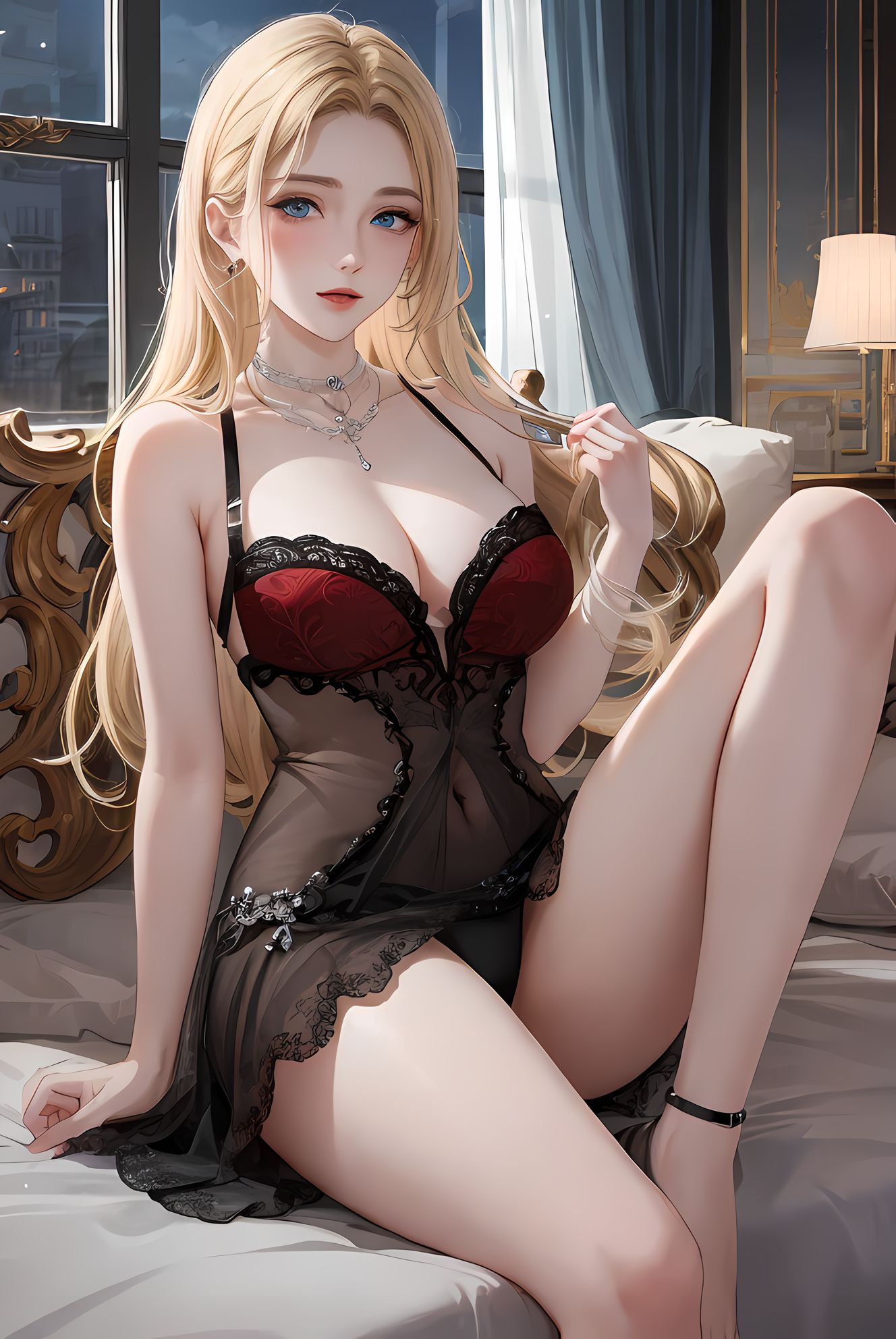 二次元萌妹珠宝秀插画图片壁纸