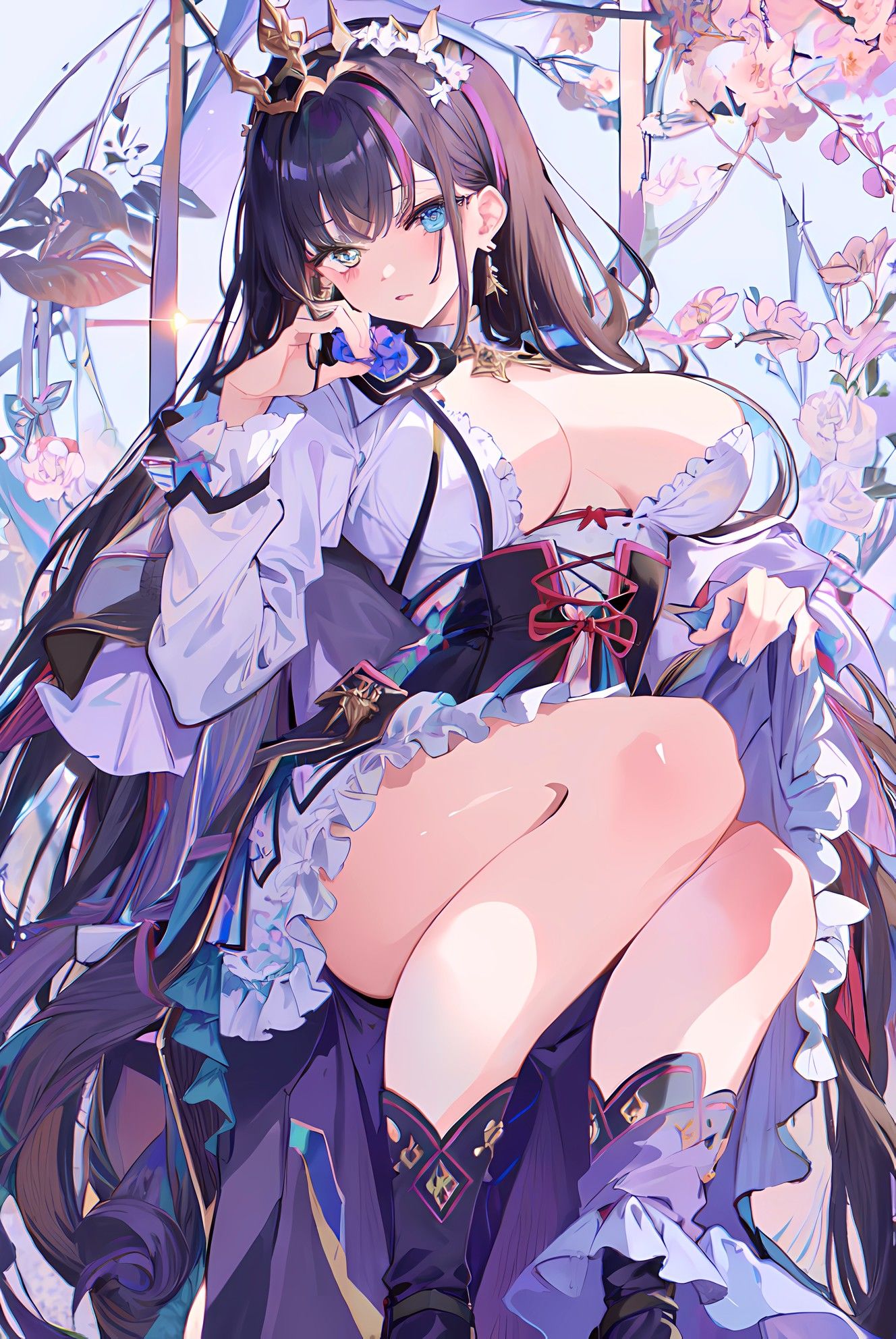 萌新去抓樱花插画图片壁纸