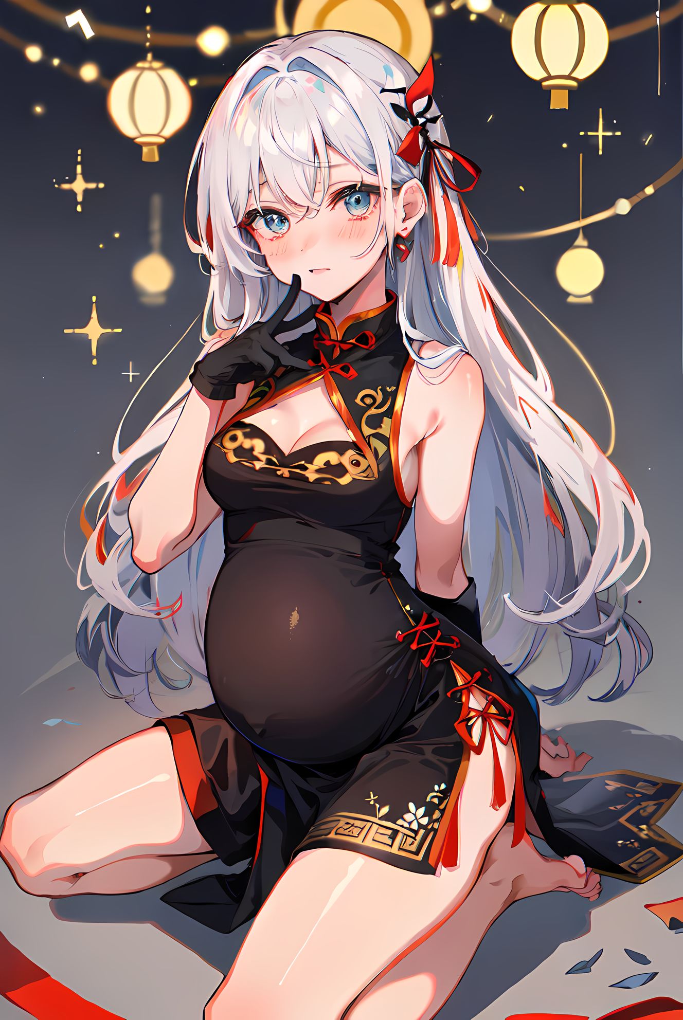 蓝色眼睛的二次元女孩插画图片壁纸