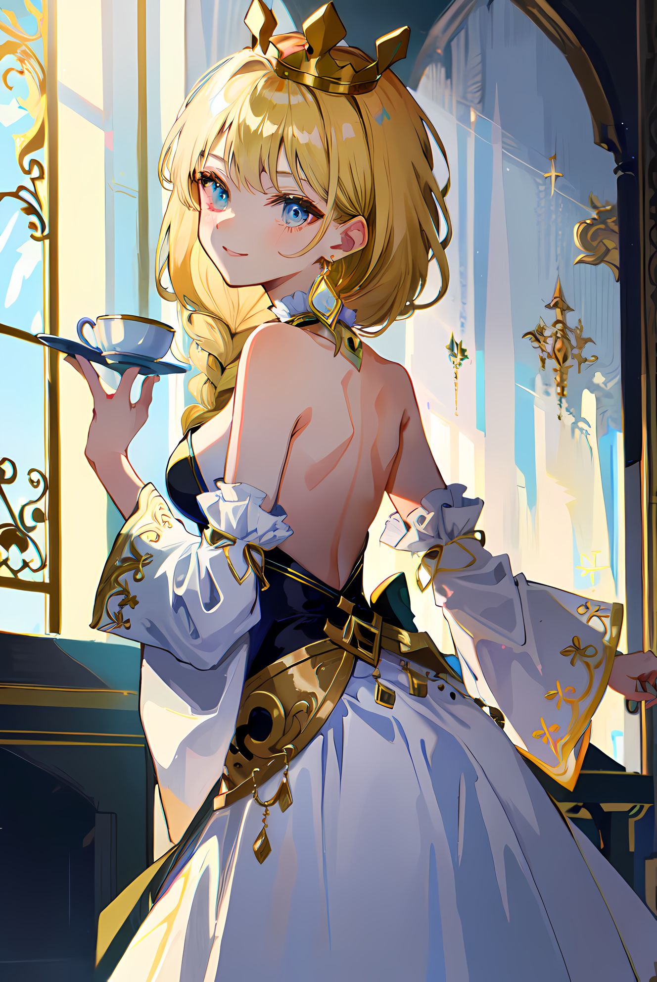二次元女神窗前独舞