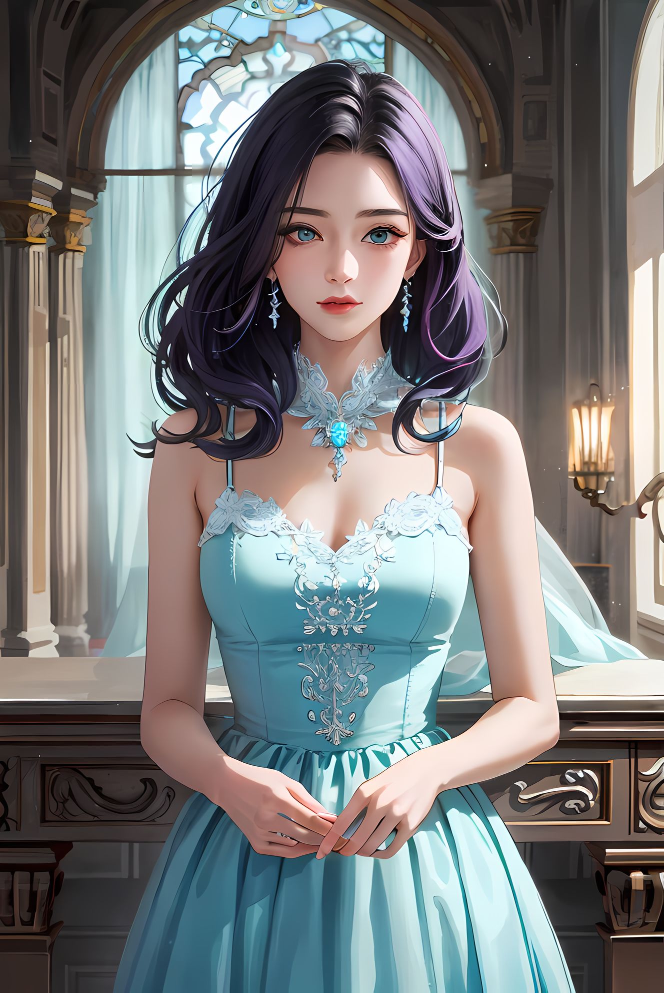 窗前插画图片壁纸