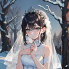 白雪婚纱，冬日玫瑰。