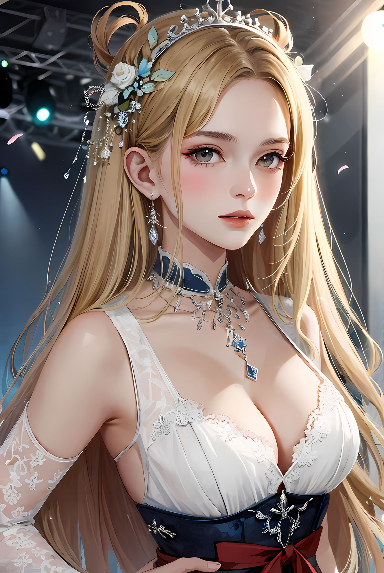 珍宝美少女，自信优雅插画图片壁纸
