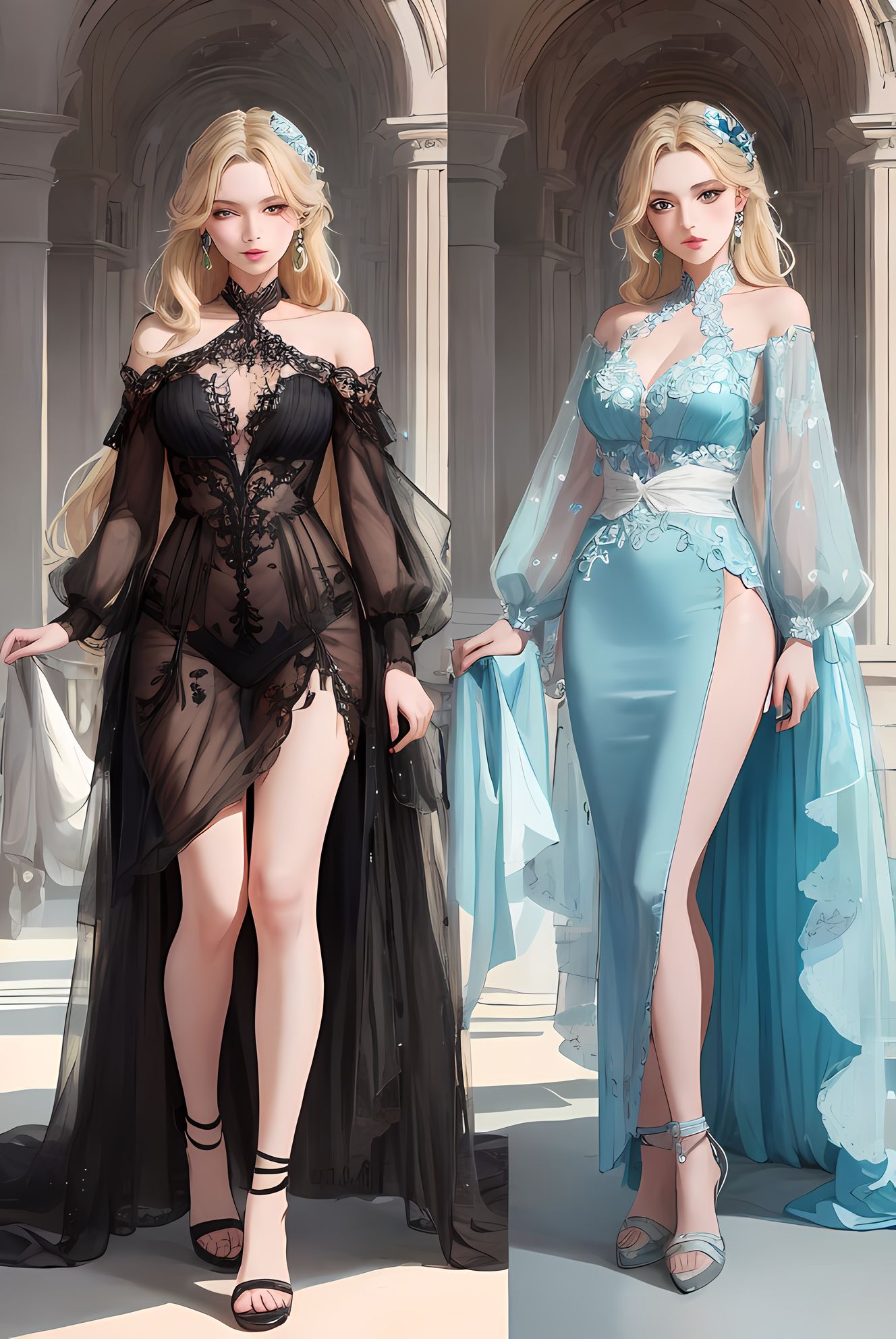 二次元美少女展示魅力插画图片壁纸