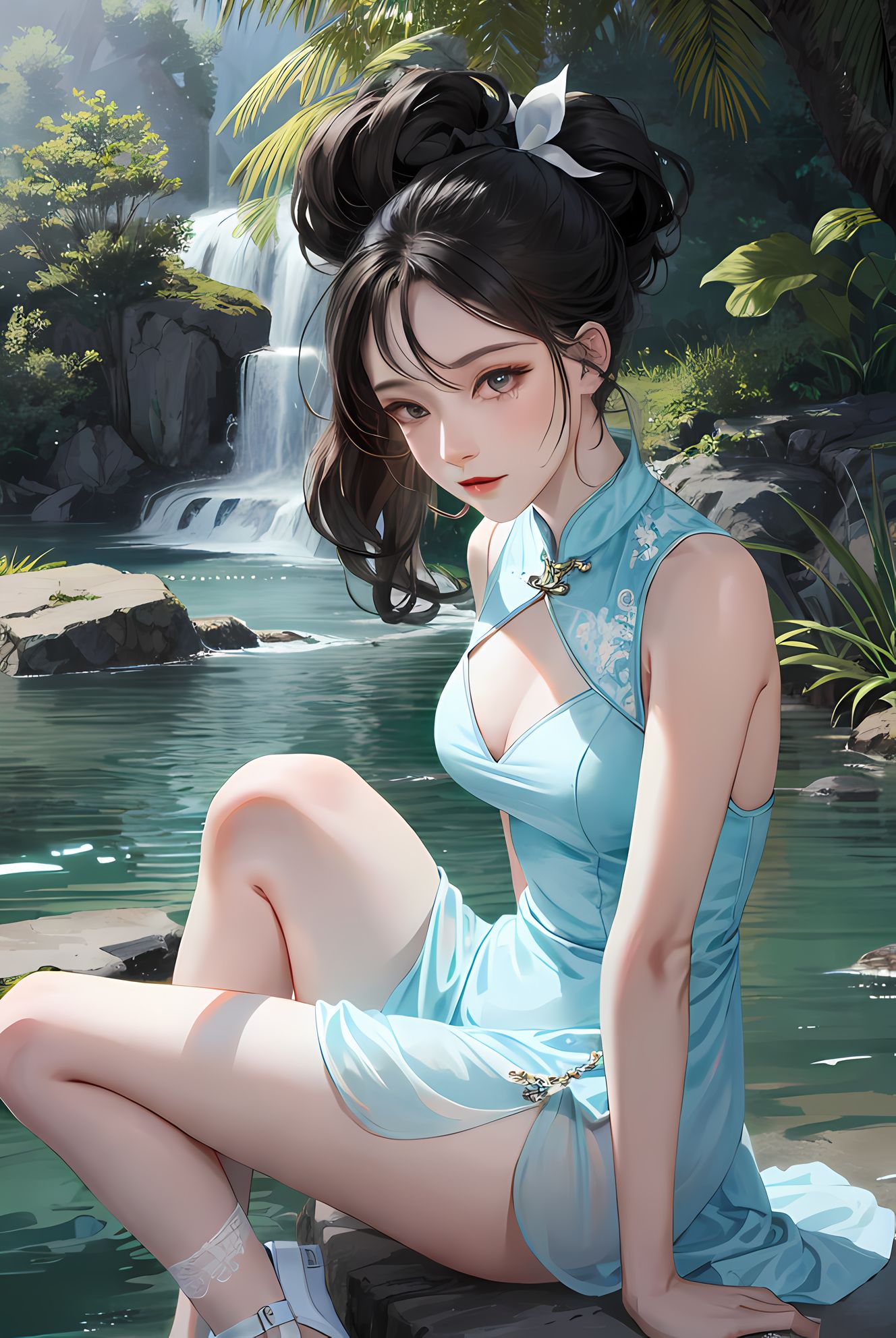 宁静、悠闲。插画图片壁纸