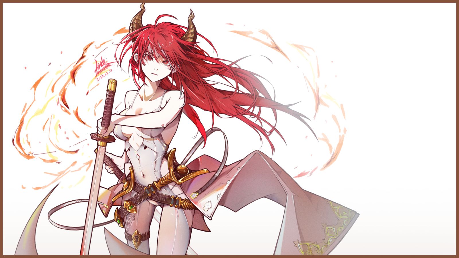 红发龙娘？(插画图片壁纸