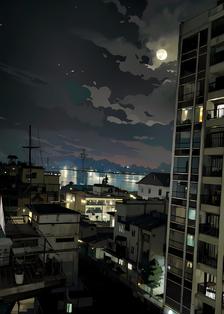 城市之夜插画图片壁纸