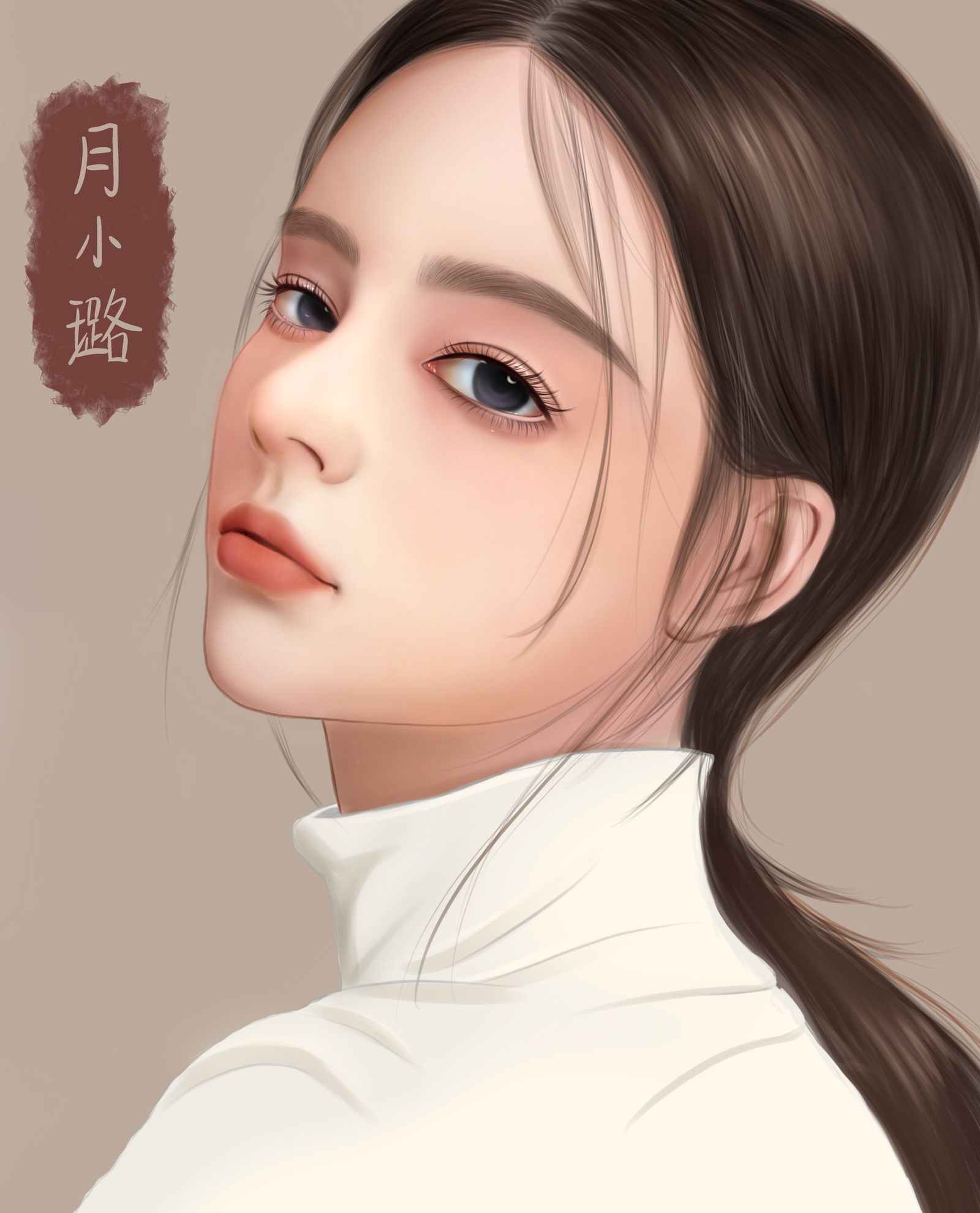 明眸皓齿插画图片壁纸