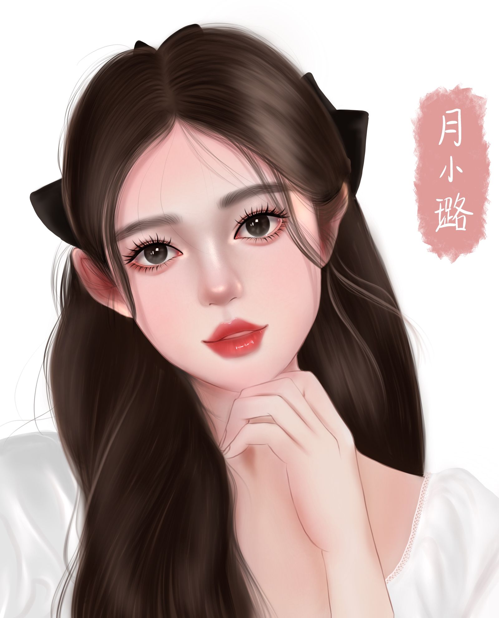 明眸皓齿插画图片壁纸