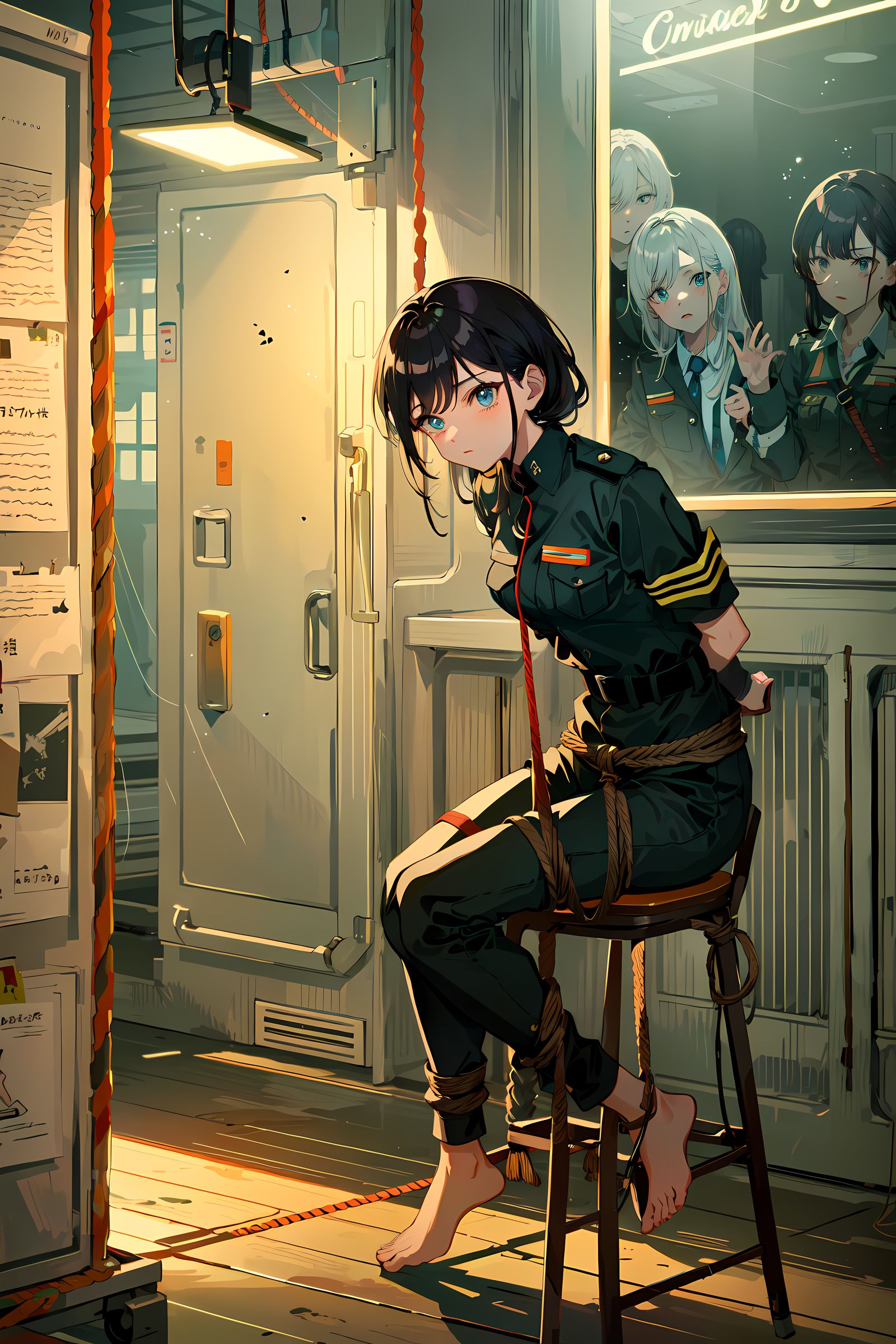 蓝眼被束缚的少女们插画图片壁纸