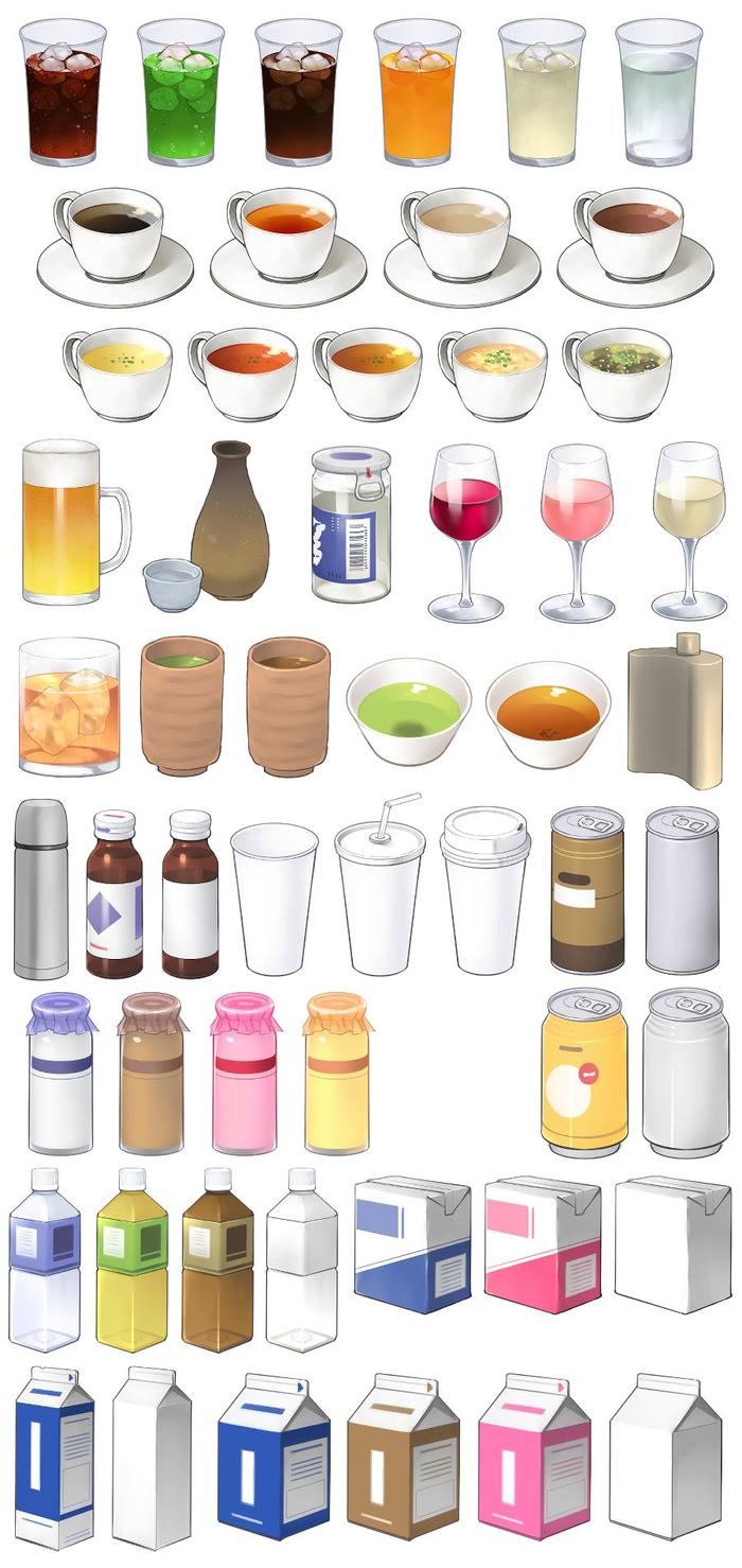 【可以使用】食物材料02饮料类插画图片壁纸