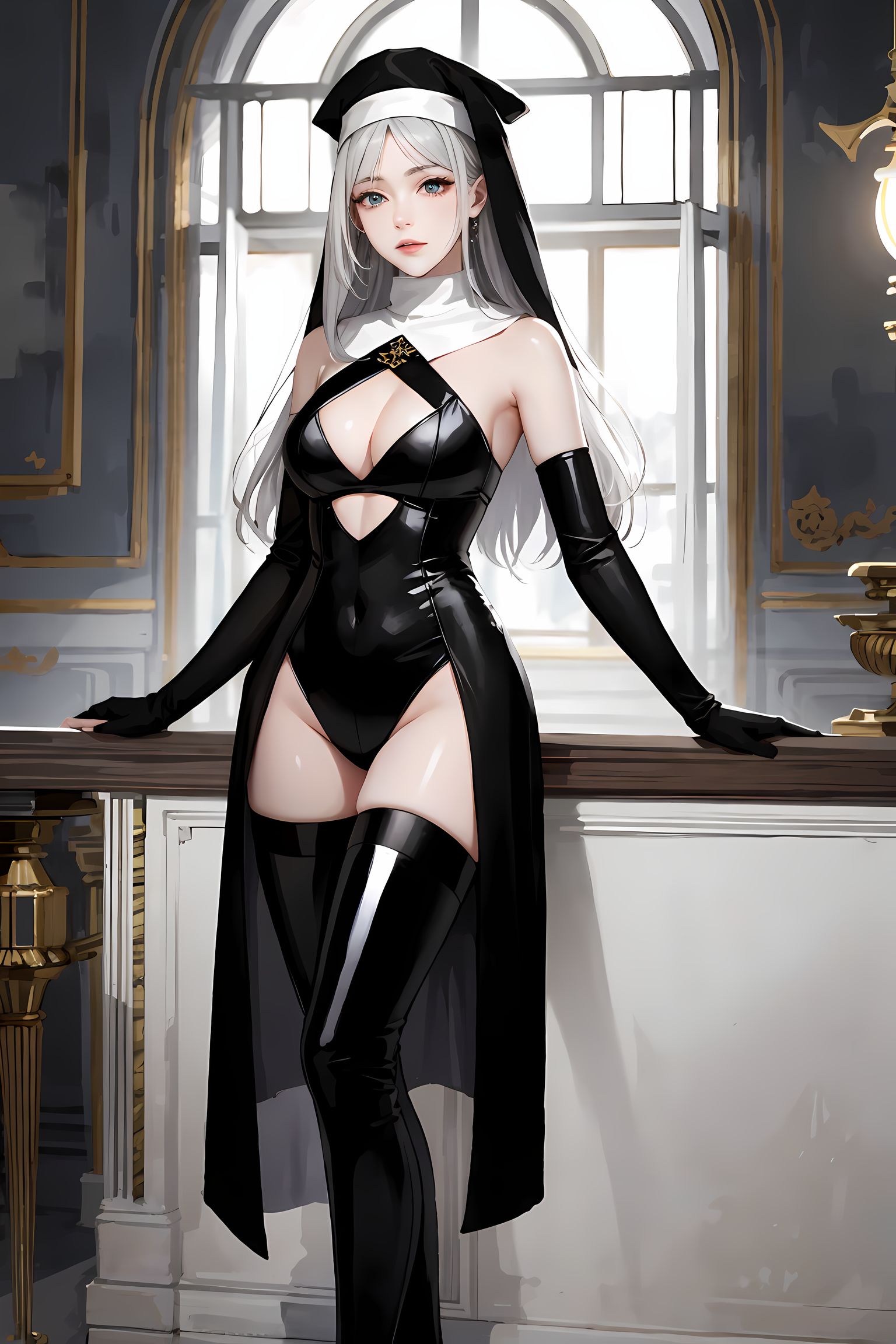 修女独立，浑身皆是胸器。
