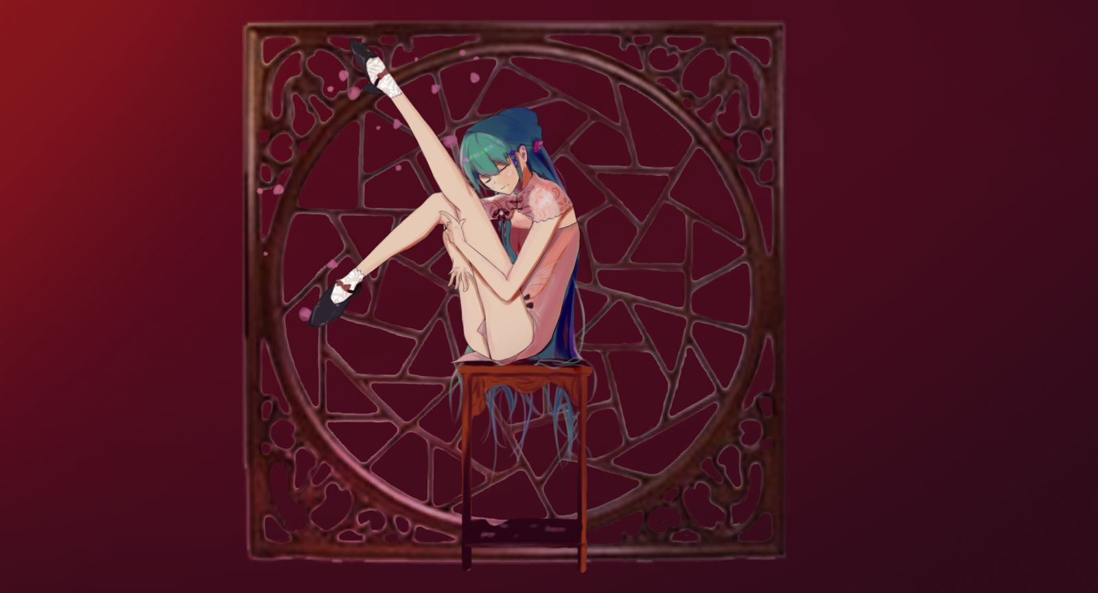 旗袍初音插画图片壁纸