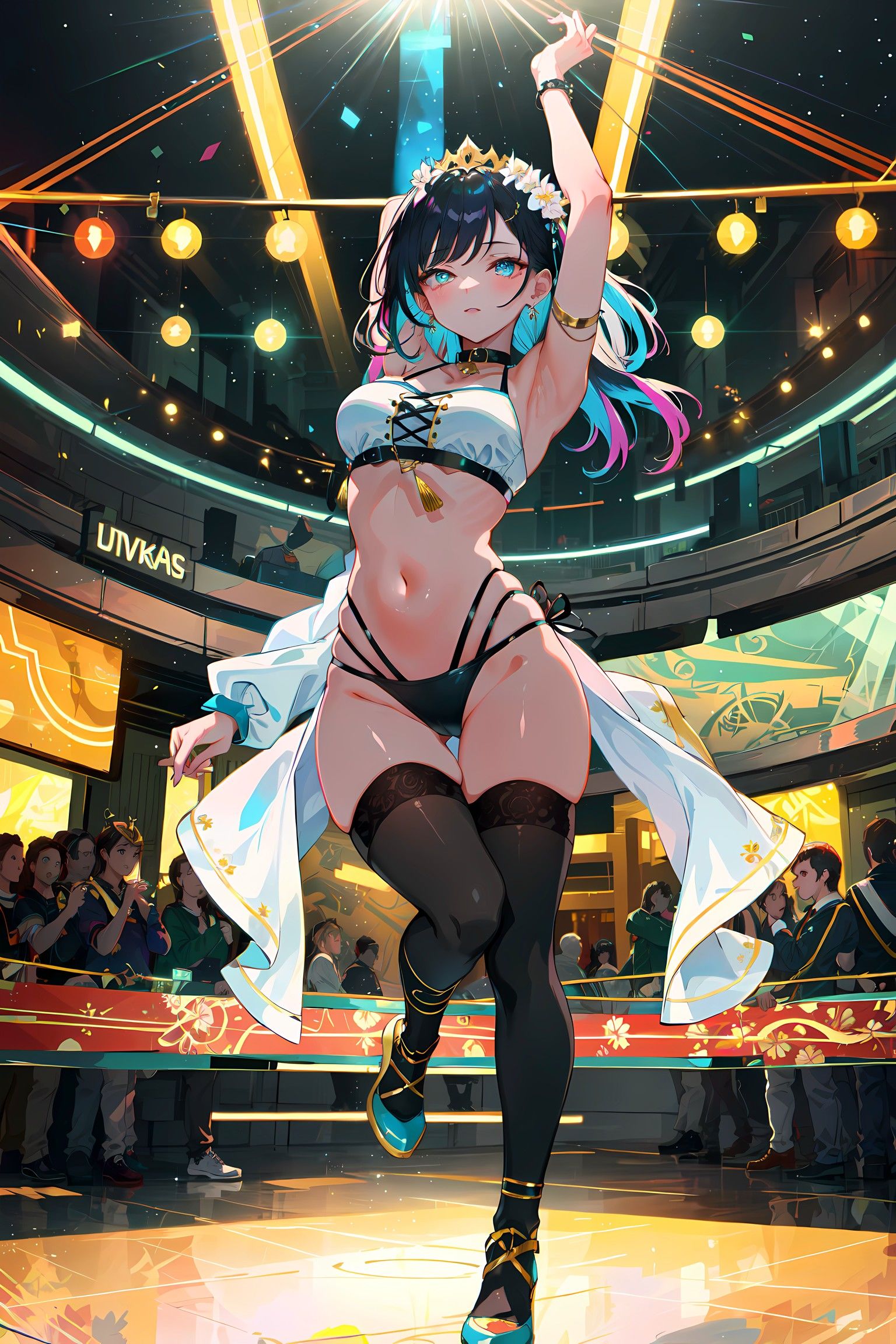 夜空之舞插画图片壁纸