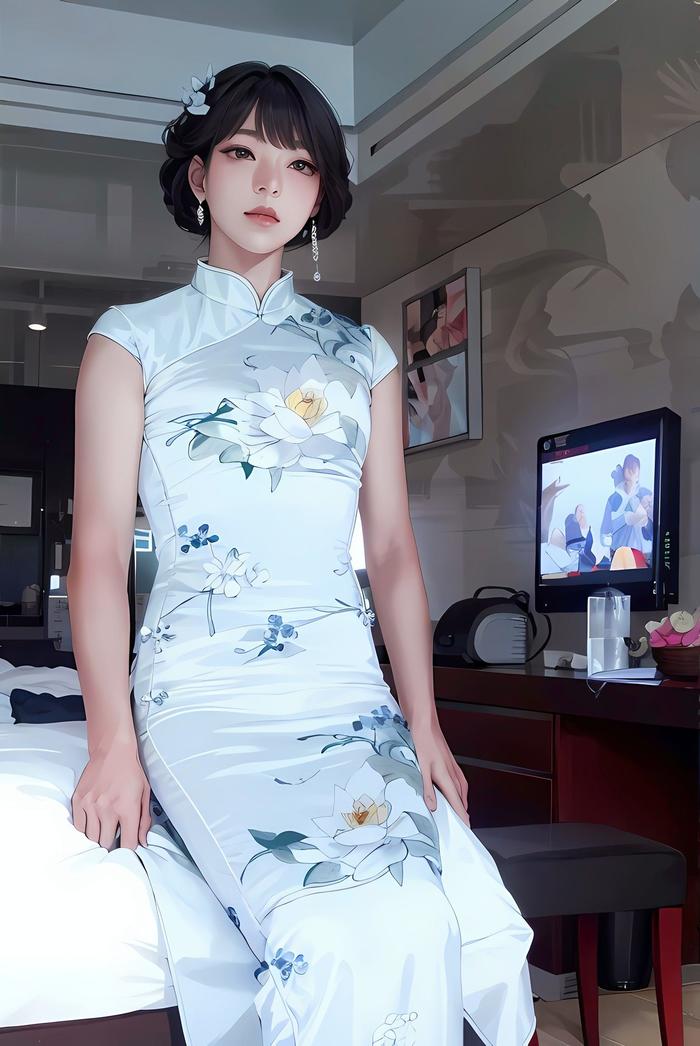 白衣美少女插画图片壁纸