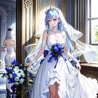 蓝色婚礼新娘