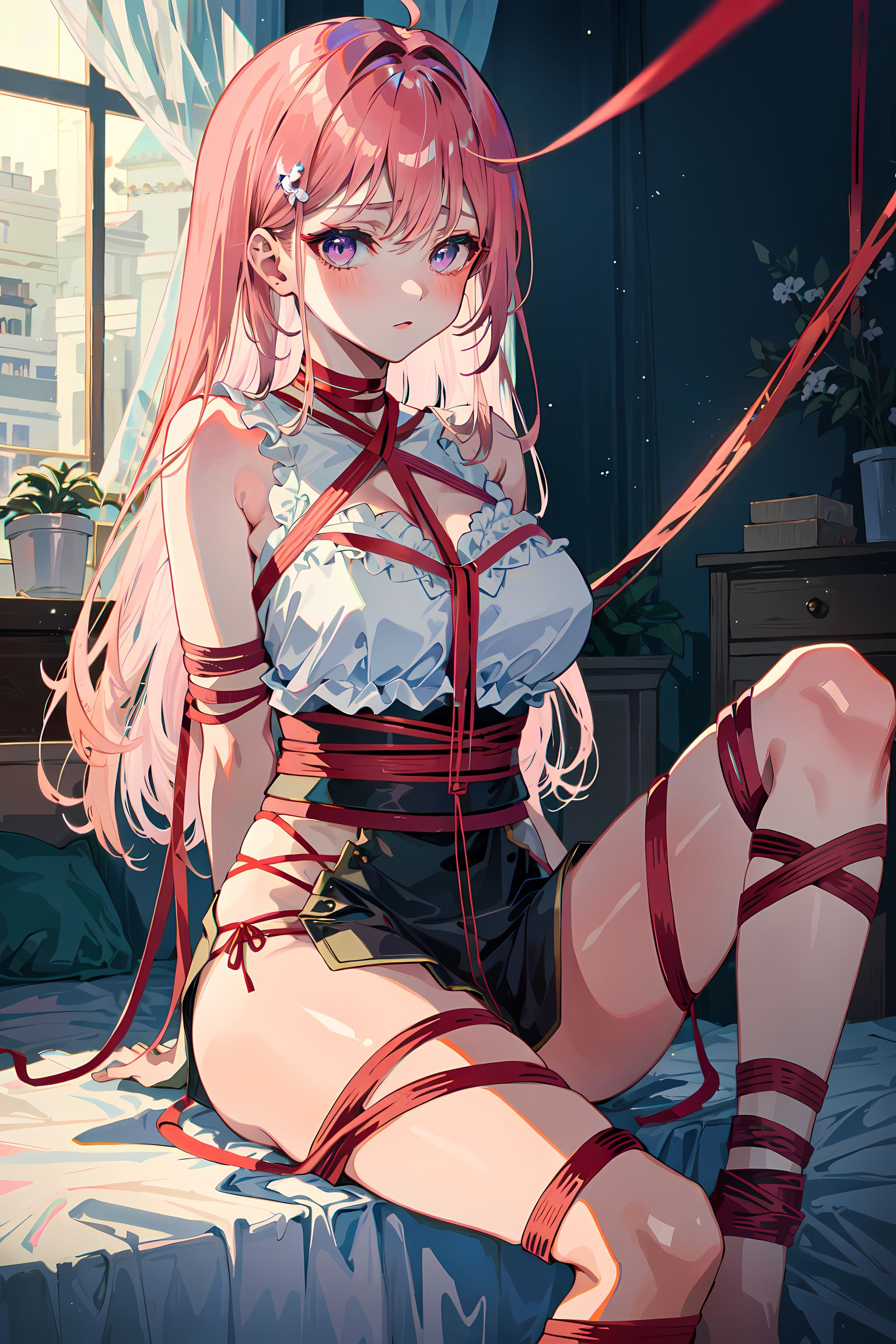 紫眸少女束缚艳影。头像同人高清图