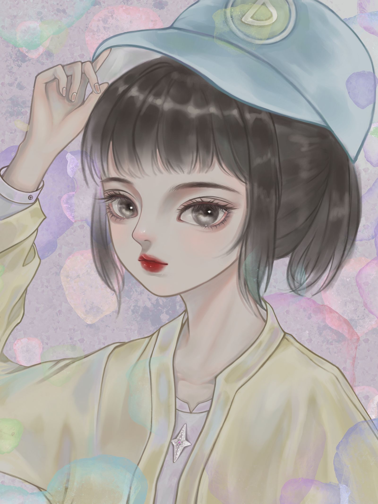 少女风胸像插画图片壁纸