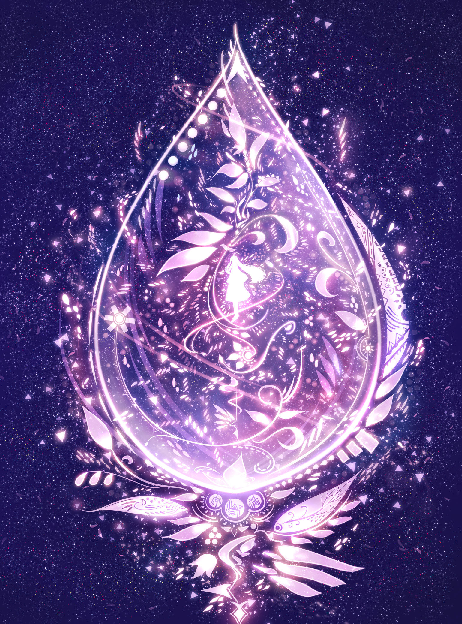 紫色的水滴插画图片壁纸