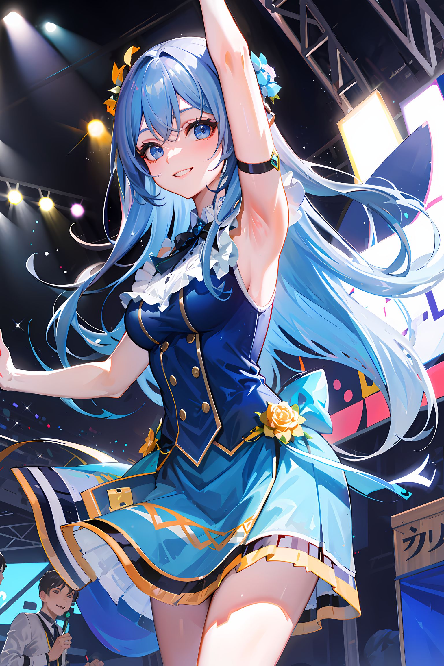 蓝色女孩的笑容头像同人高清图