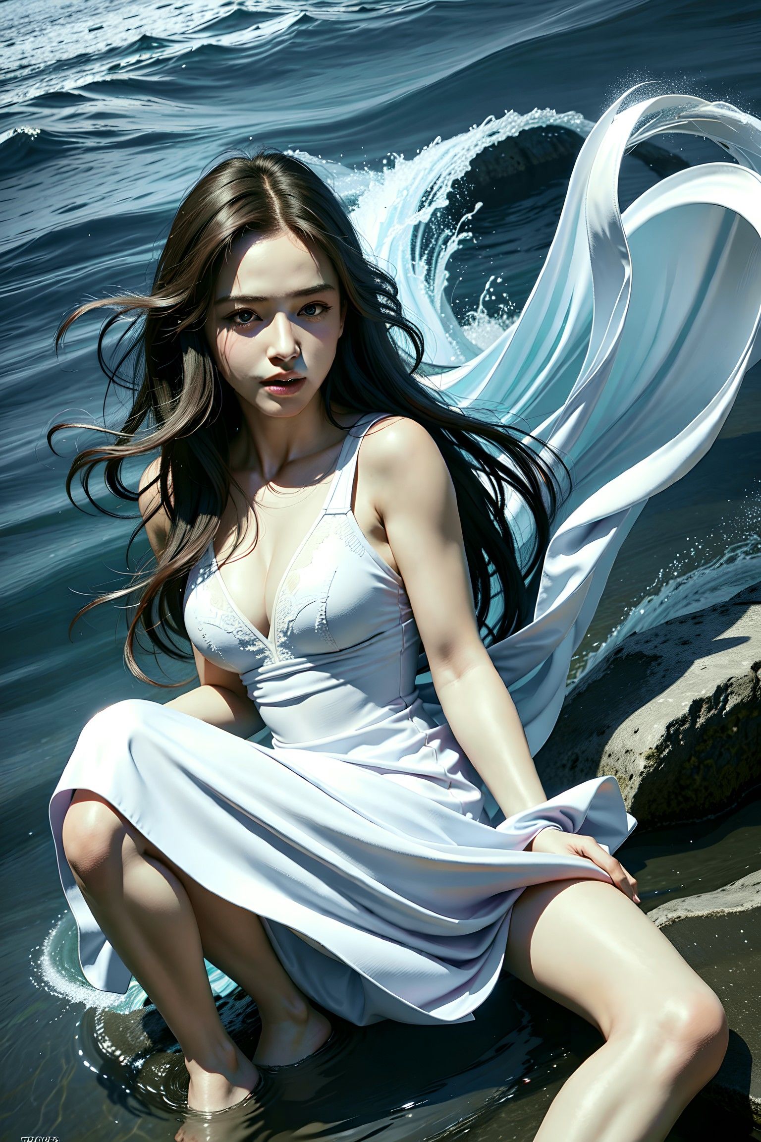浪漫海滩美人-真人写实动漫人物