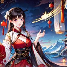 星空少女插画图片壁纸