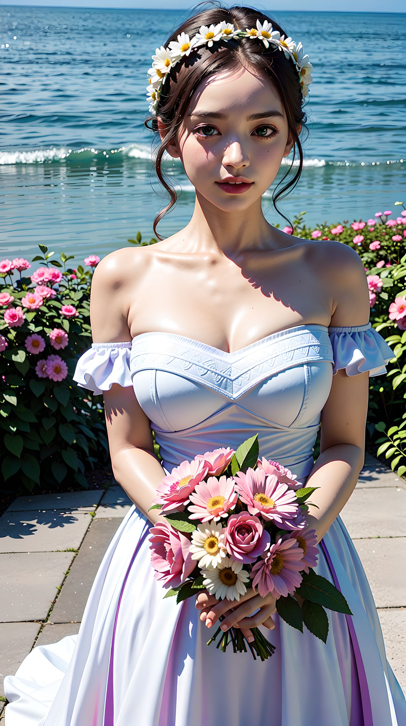 花束新娘的孤独婚礼插画图片壁纸