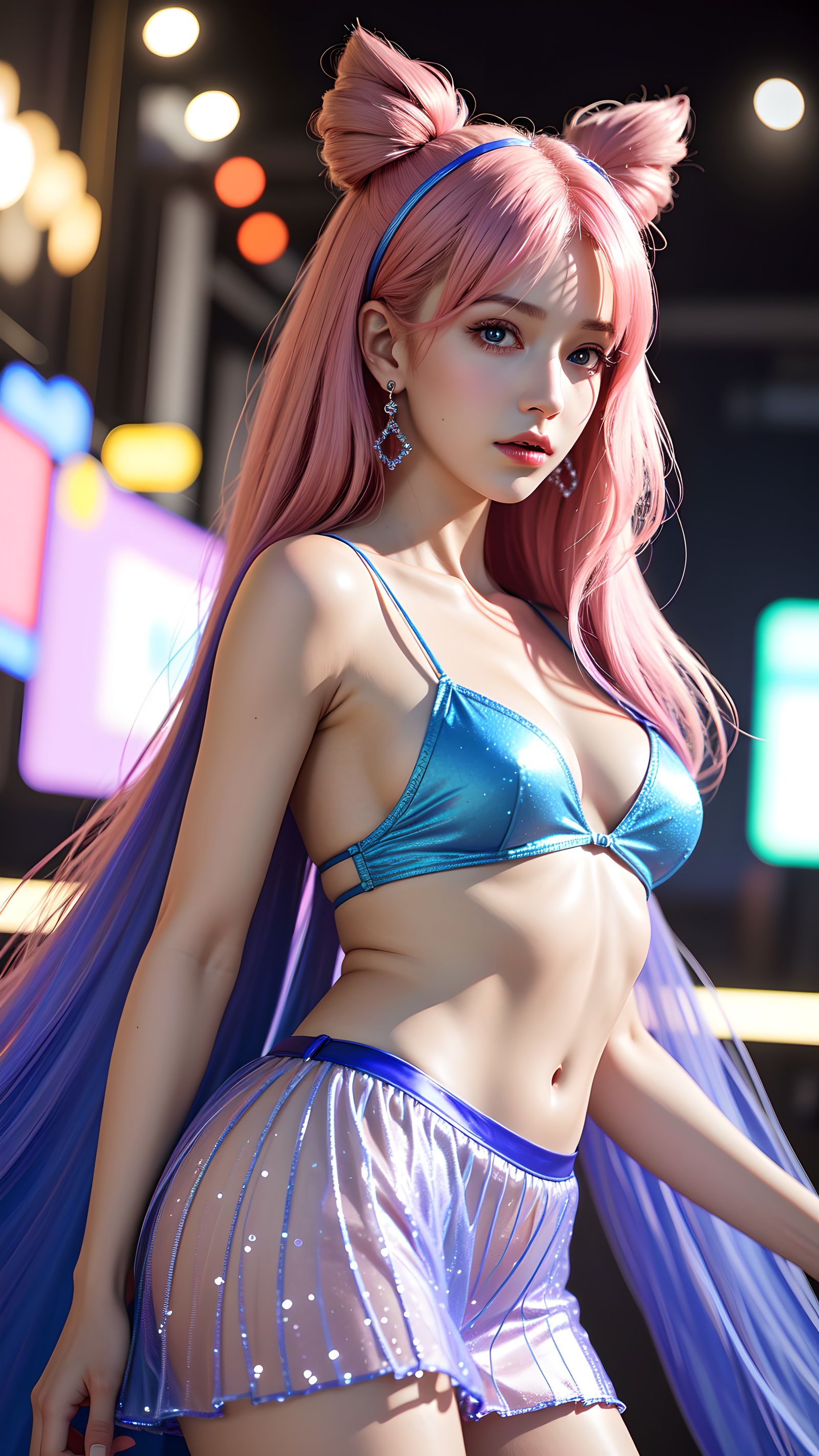月光少女的晚间独舞插画图片壁纸