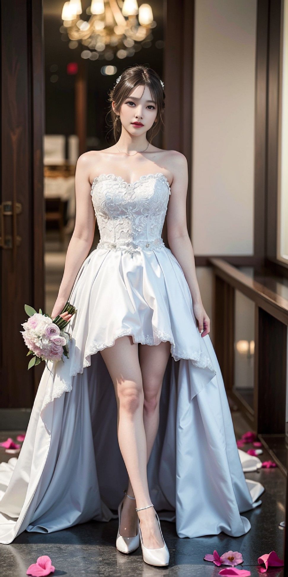 AI自动设计婚纱模特展示图