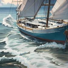 海上帆船插画图片壁纸