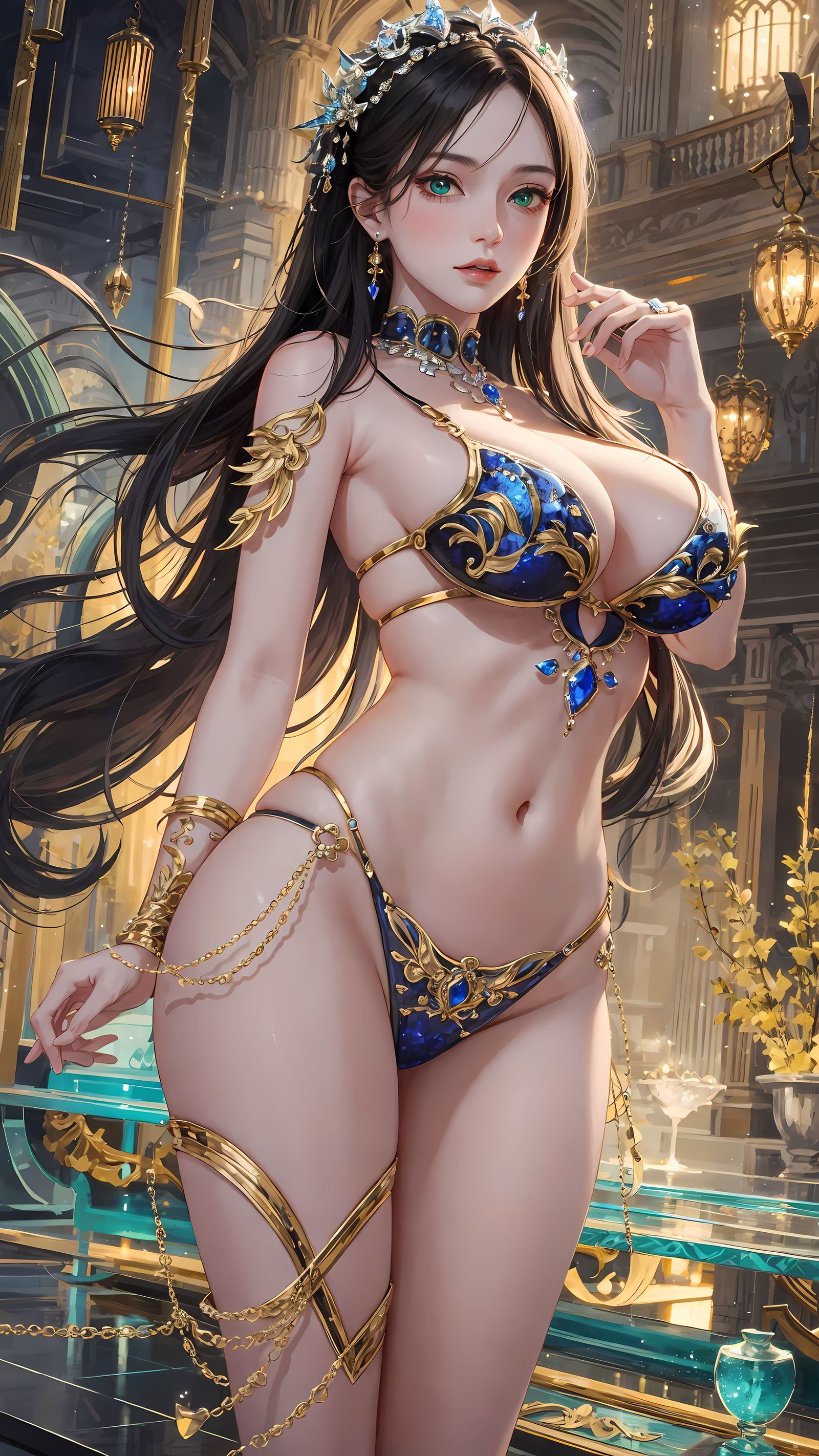 黑夜中的都市女神插画图片壁纸