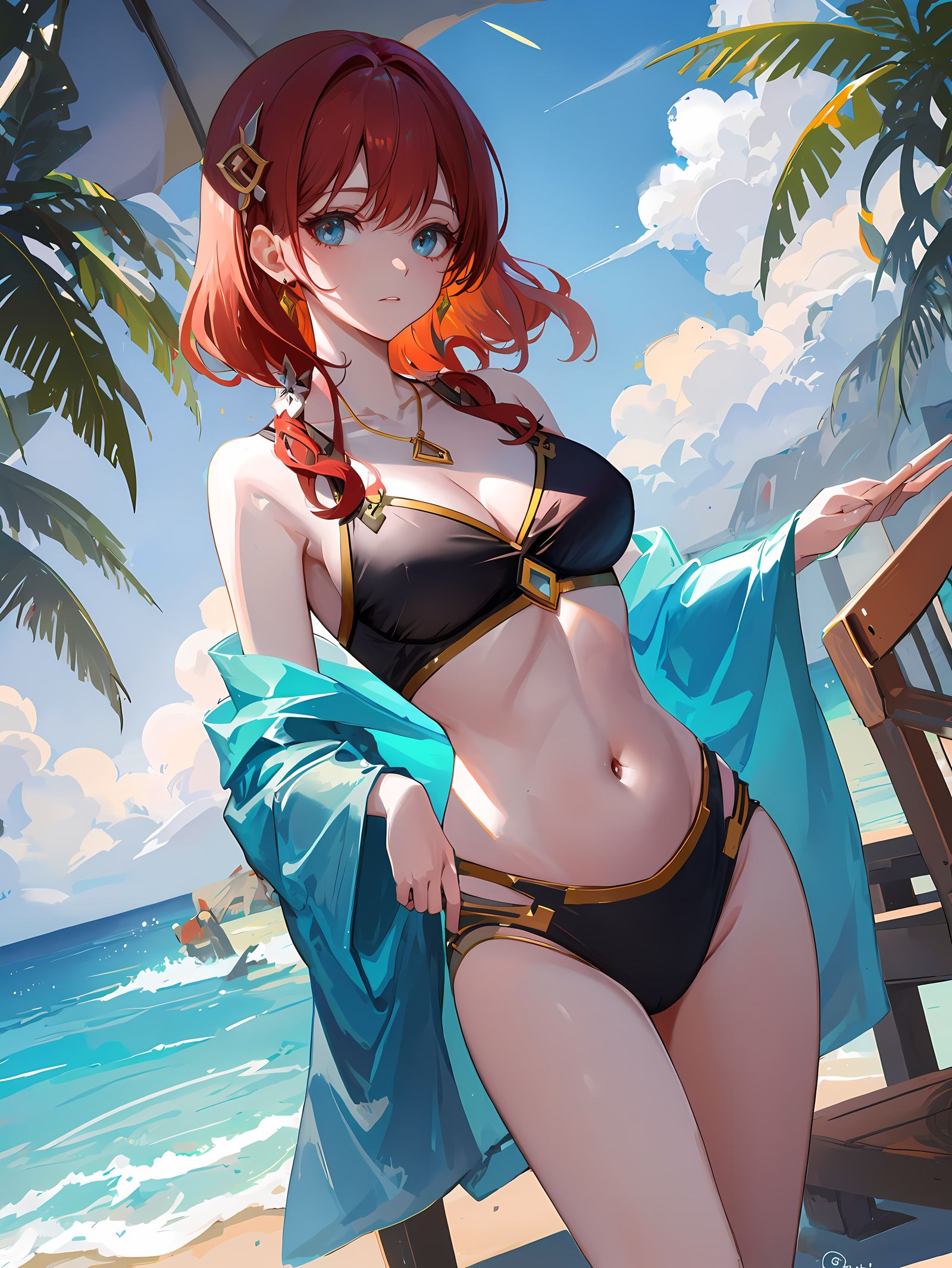 炫酷海滩美人！-二次元二次元风格