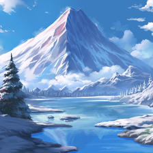 雪山插画图片壁纸