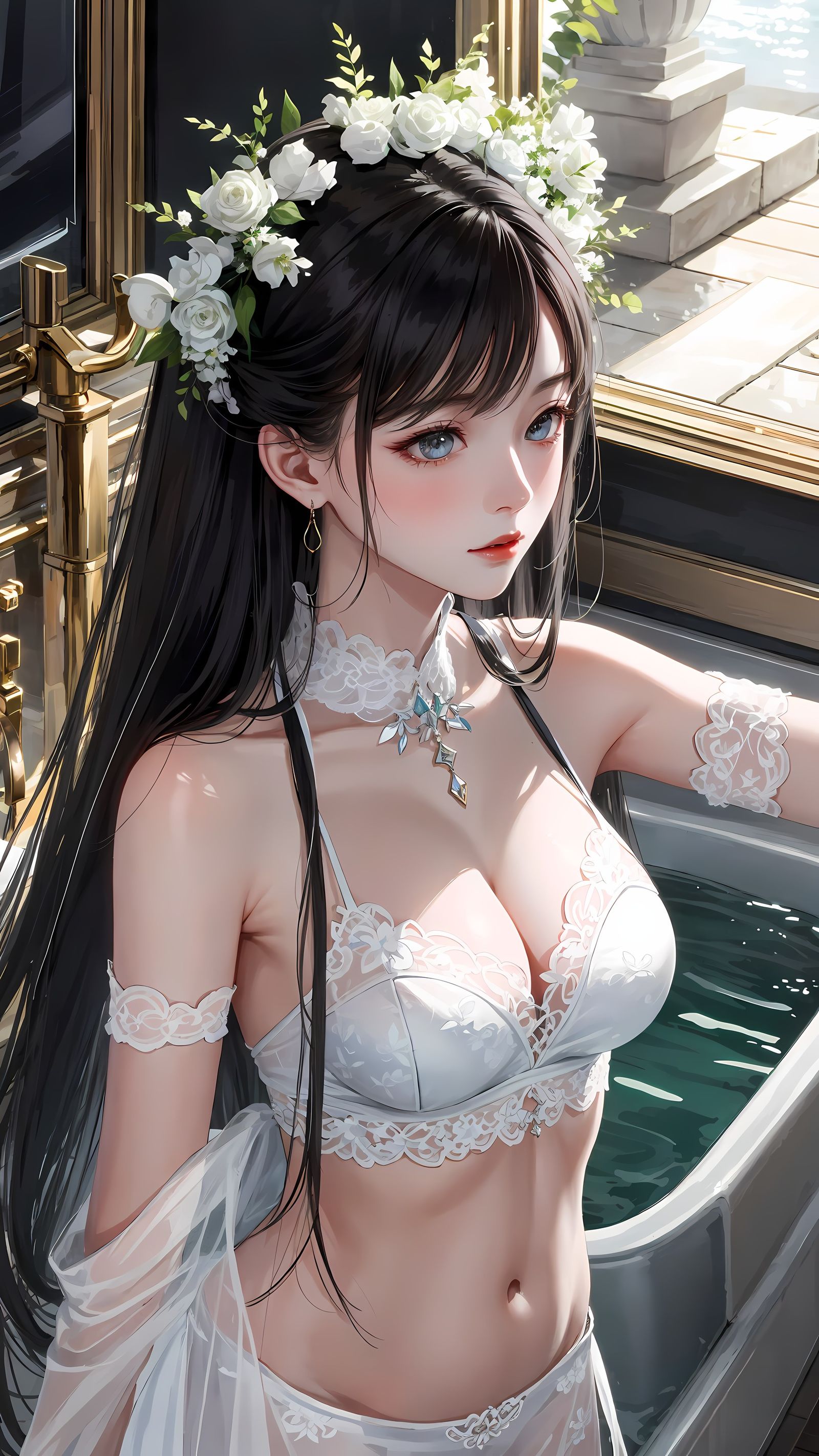 少女花香插画图片壁纸