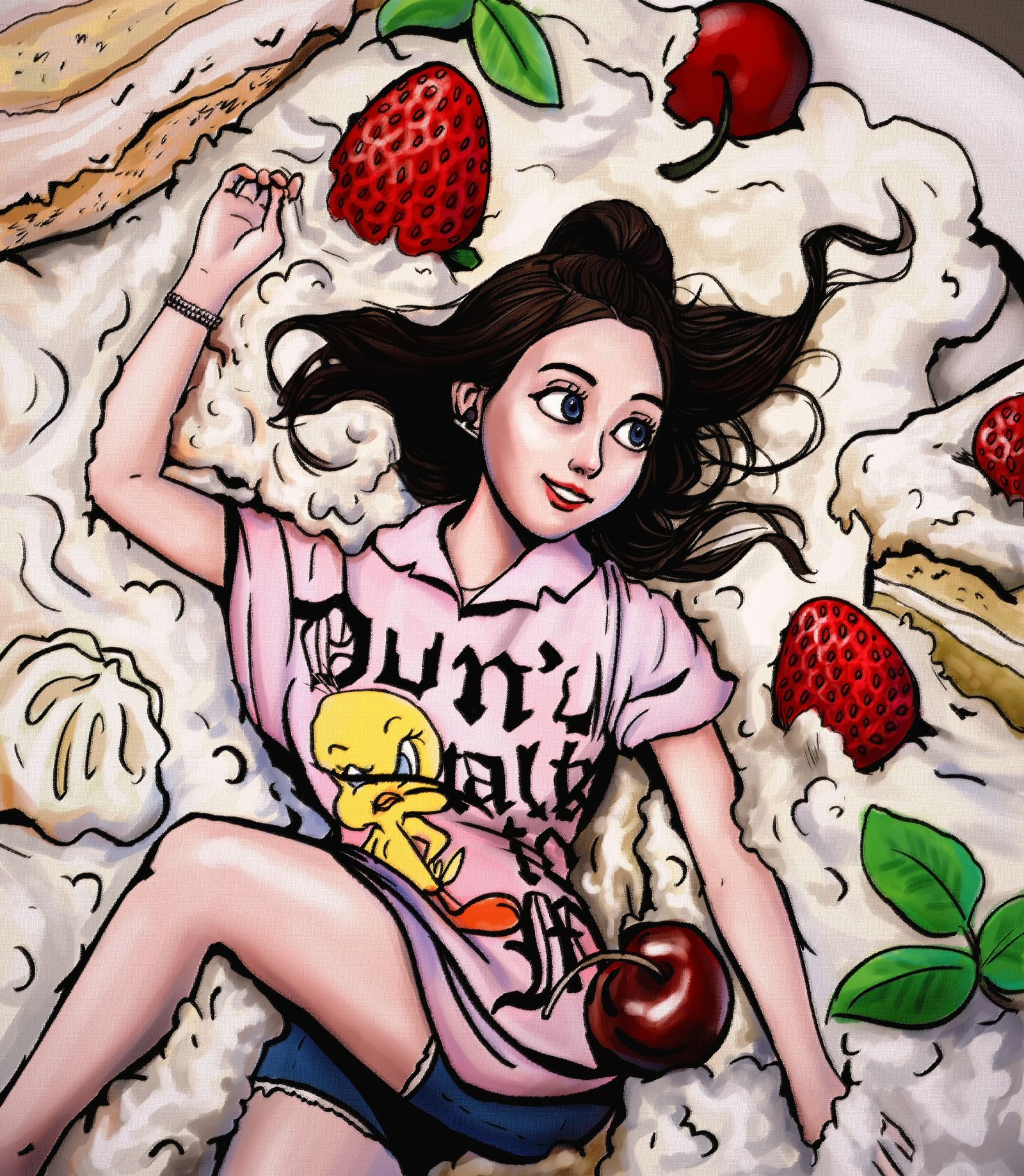美食少女——冰激凌少女插画图片壁纸
