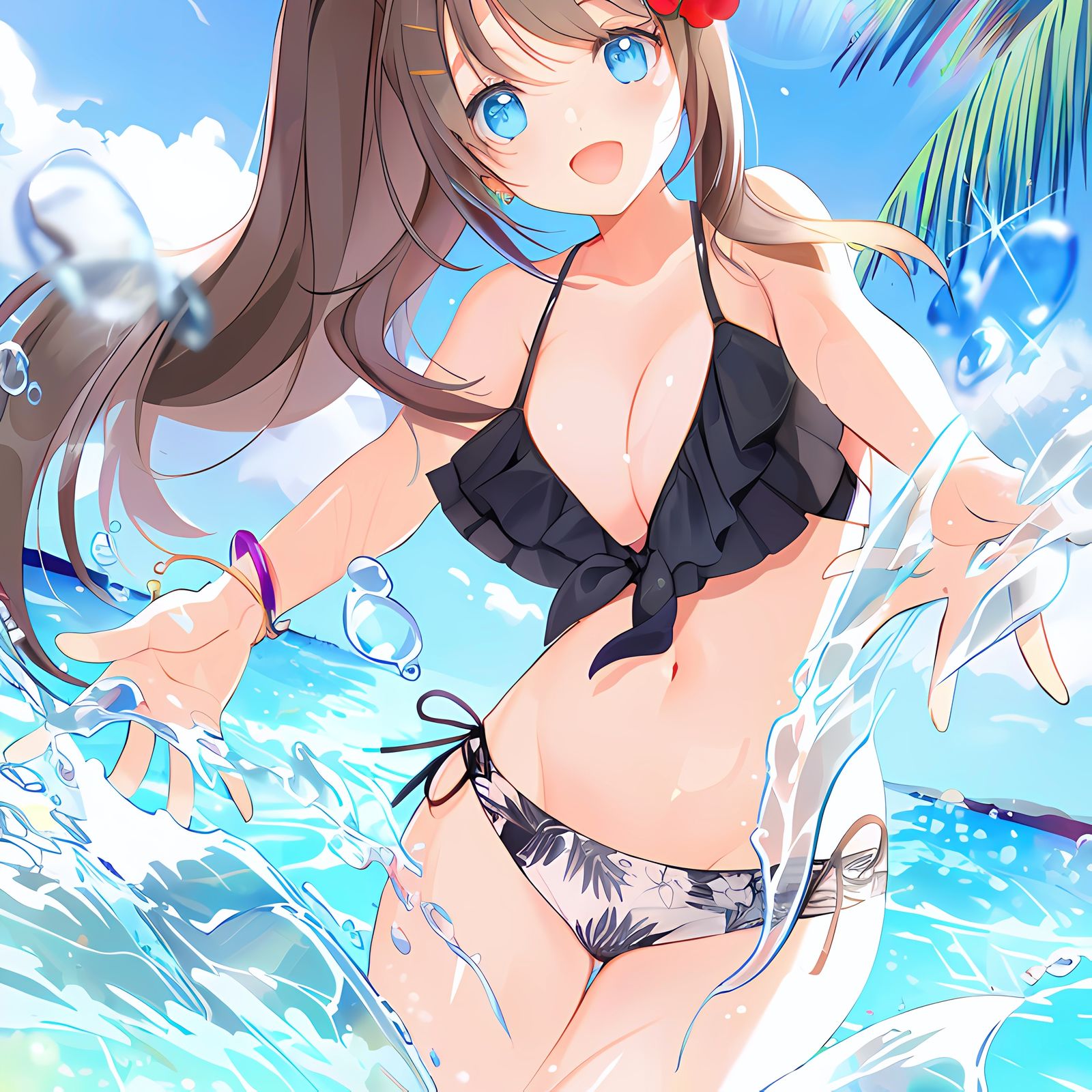 二次元海滩美少女
