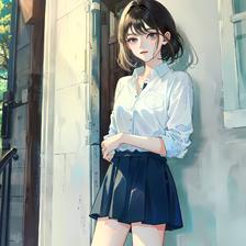 雨中少女，清新洒脱。插画图片壁纸