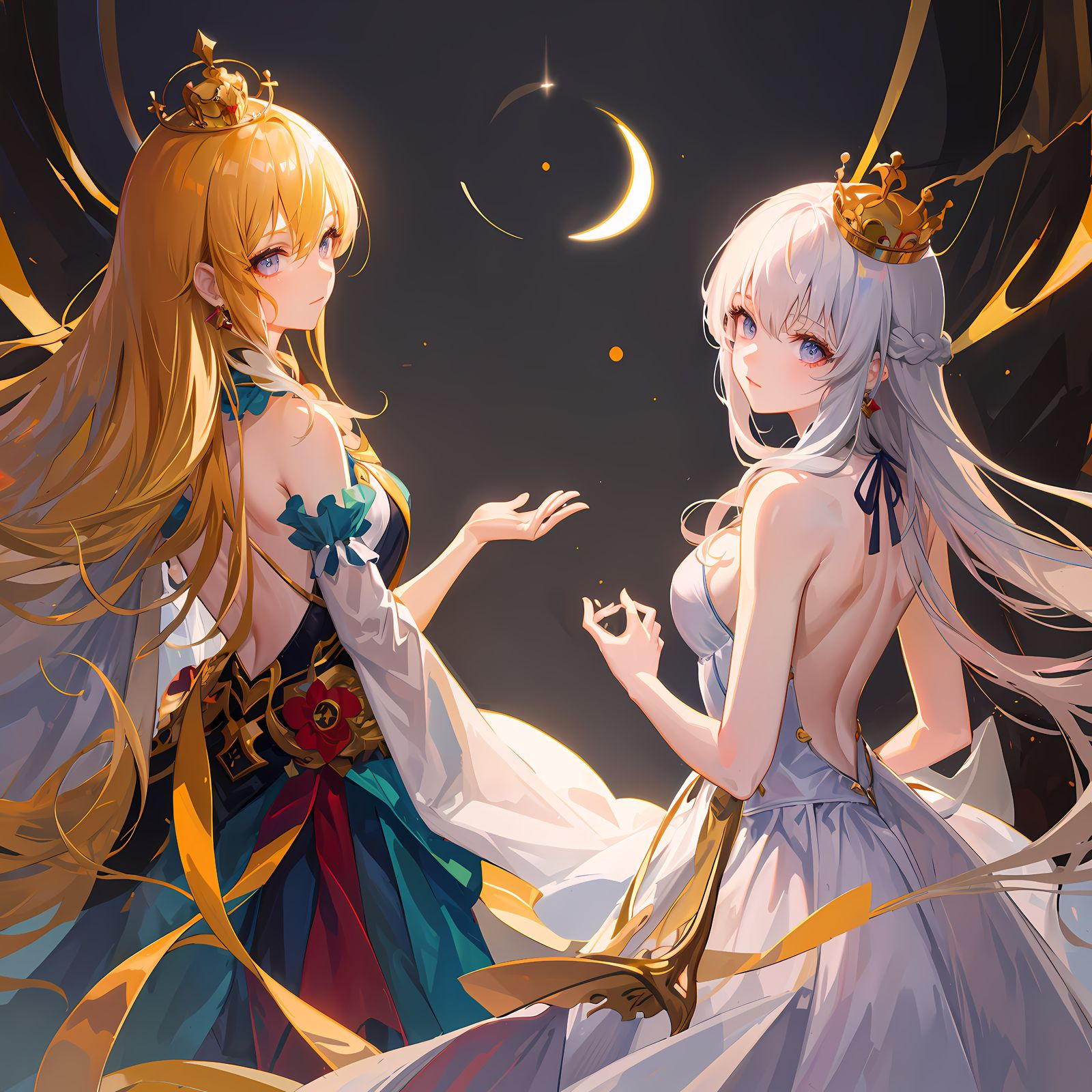 月下美人团
请给出对应的20字以内的生动幽默的英文标题：
Moonlit Beauties Squad