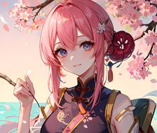 樱花下的女孩-二次元cherry blossoms