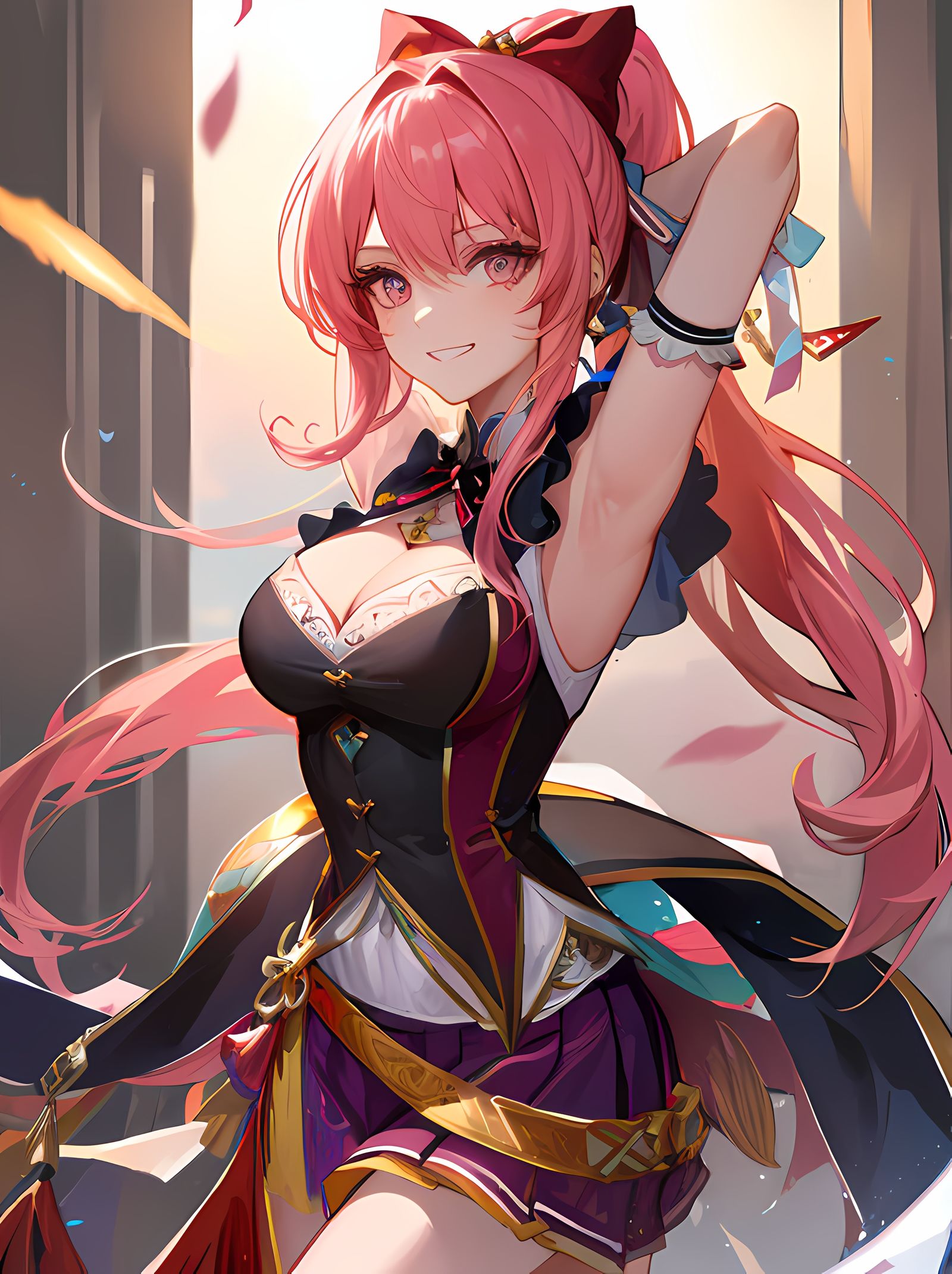二次元美少女的微笑插画图片壁纸