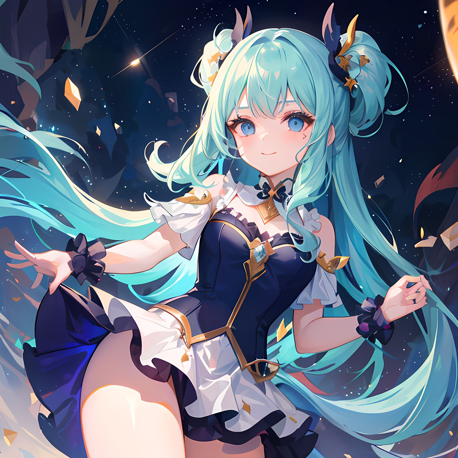 星空女孩的冒险插画图片壁纸